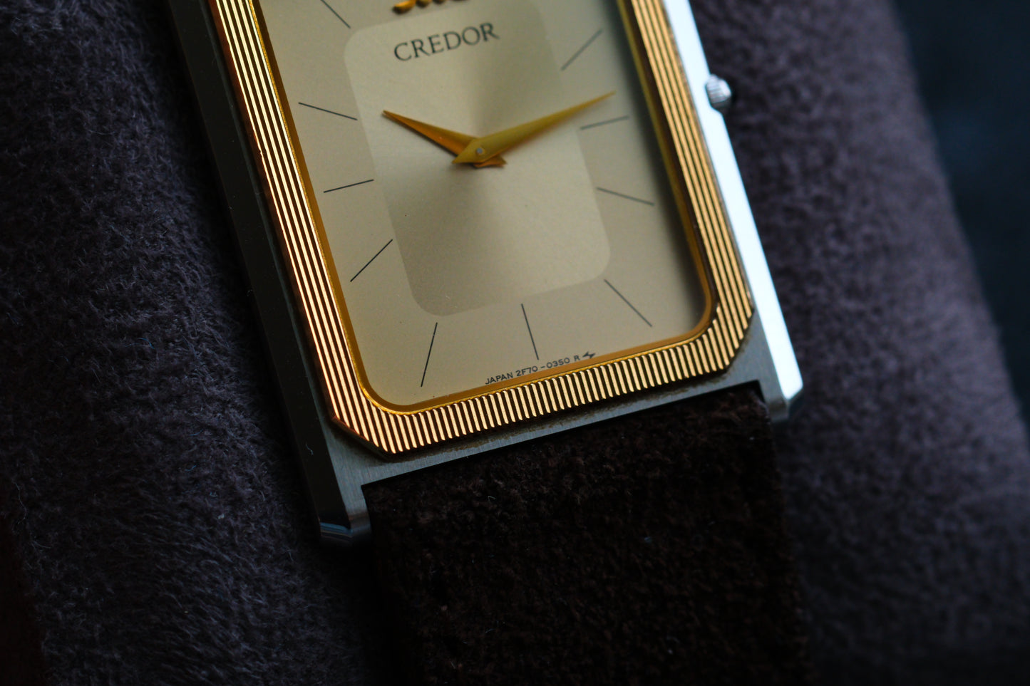 Credor 2F70-5310 Tank 14K Bezel  Nickel ALLOY MIDDLE Quart Good Condition
