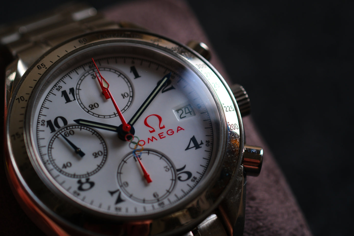Omega Speedmaster Specialities 2012 Olympic Games Collection Blue Red Hands Excellent Condition |Full Serviced