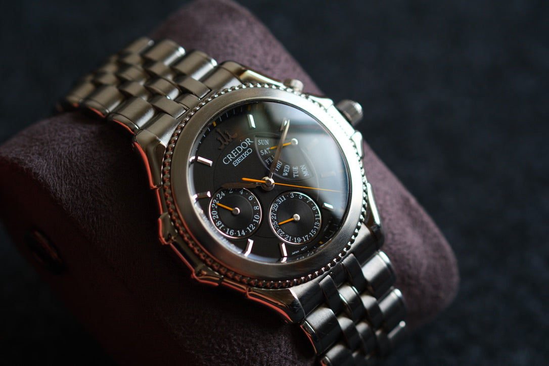 Credor Pacifique GZBG999 "Bumble Bee" 4s77-0A20 38mm Black Dial Yellow Hands Excellent Condition
