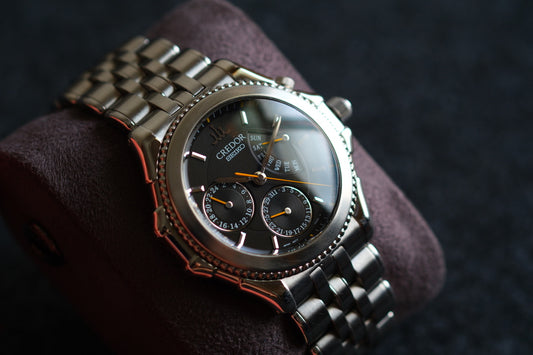 Credor Pacifique GZBG999 "Bumble Bee" 4s77-0A20 38mm Black Dial Yellow Hands Excellent Condition