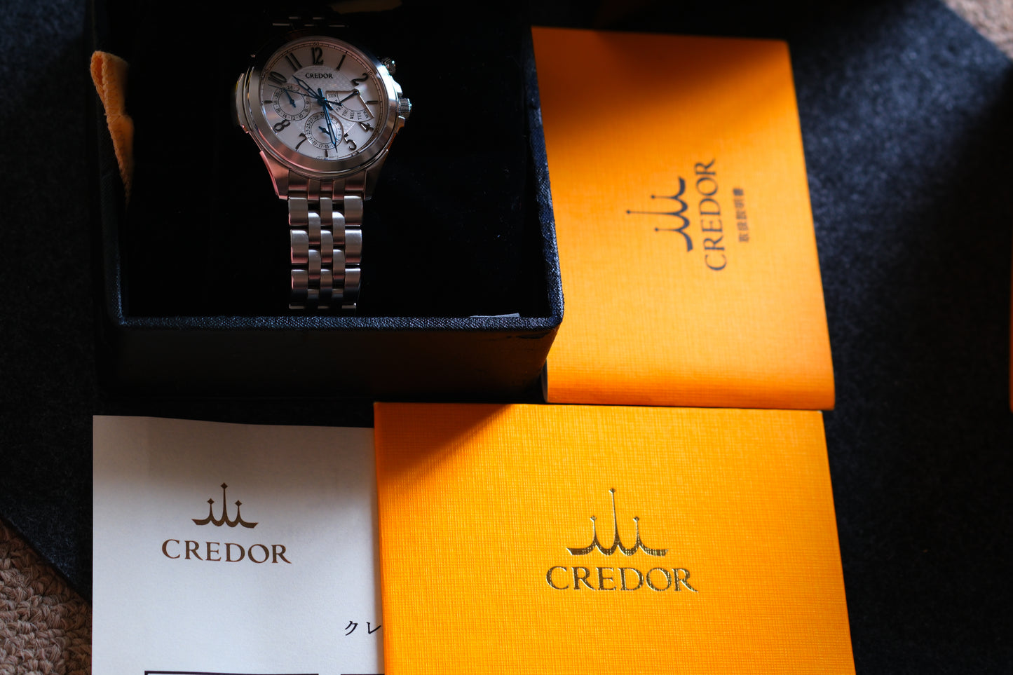 Credor Pacifique GCBG971 4S77-00C0 Retrograde Blue Hands Good Condition Full Box Paper