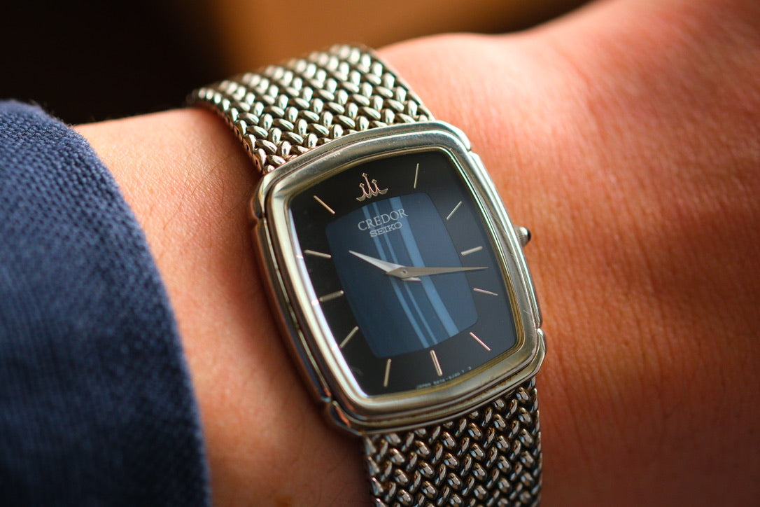 Credor 5A74-3D30 Blue Agate Dial Onyx Stone | Good Condition | Credor Box