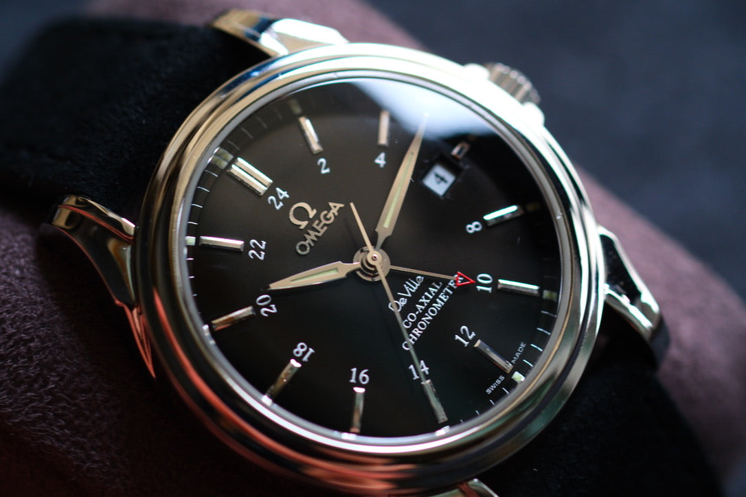 Omega Deville Co-Axial GMT 4833.51.31 ChronoMetter Good Condition Serviced