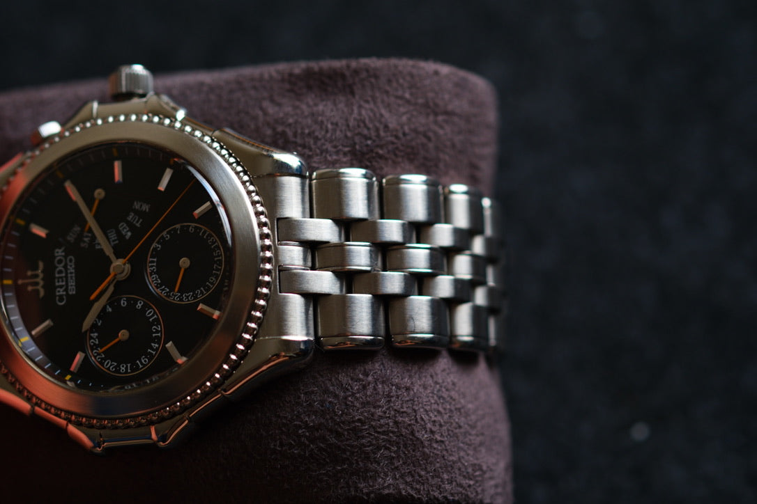 Credor Pacifique GZBG999 "Bumble Bee" 4s77-0A20 38mm Black Dial Yellow Hands Excellent Condition