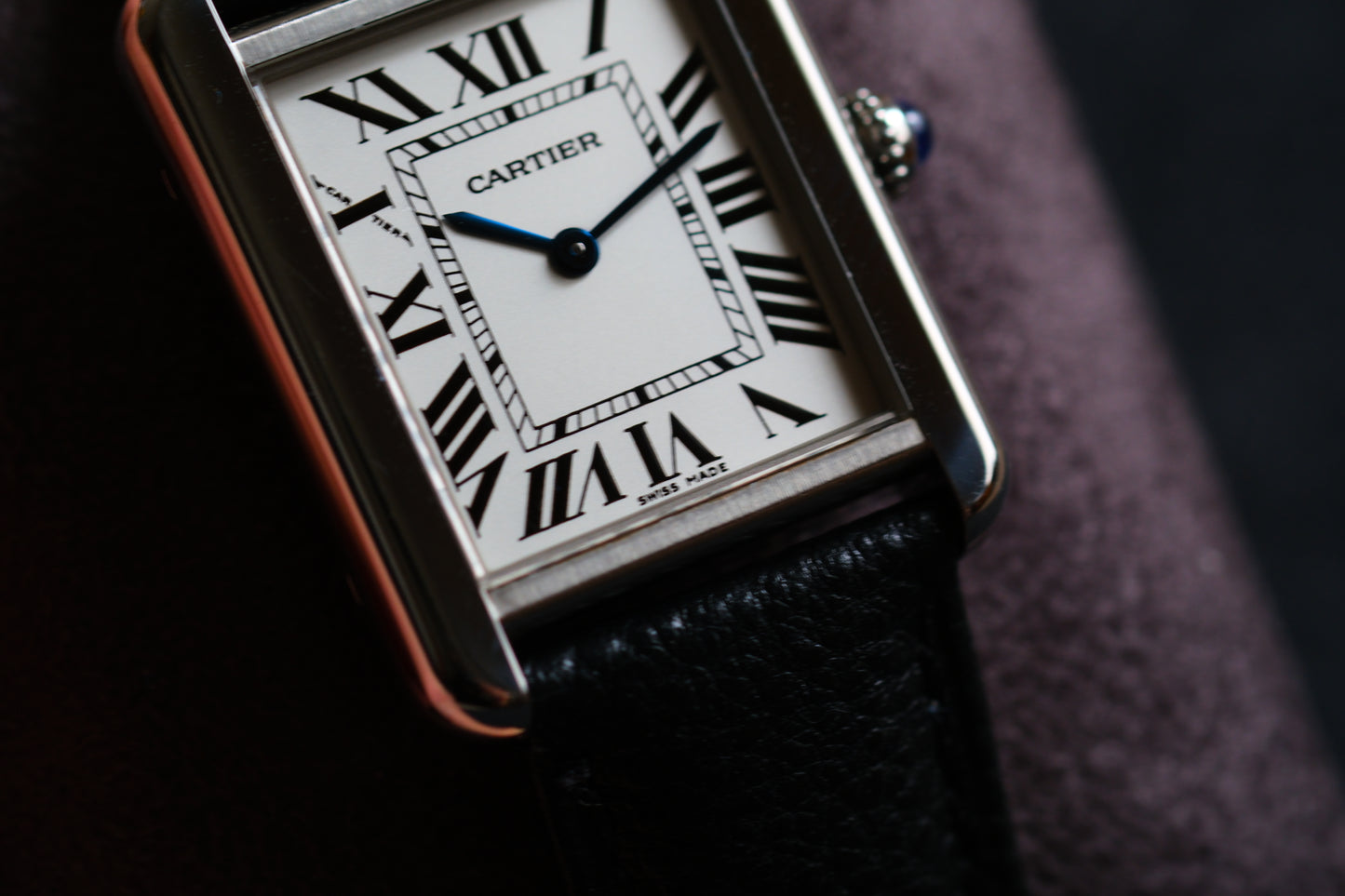 Cartier Tank Solo W1018255 SM 24x31mm Excellent Condition Full Box Paper Full Serviced