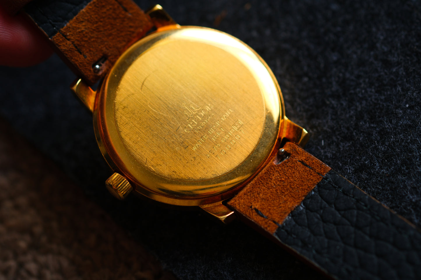 Credor GBAY996 4S79-0010 Full Solid 18K Gold Beautiful Texture Dial Dress watch Good Condition