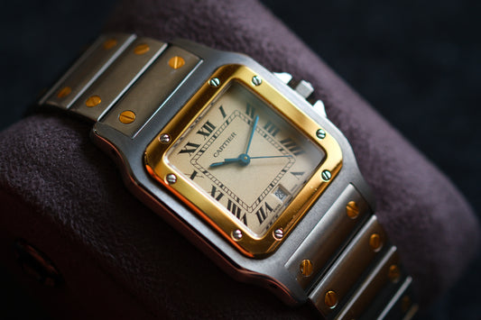 Cartier Santos De Cartier Galbee Ivory Roman Dial Ref.187901 LM 29x41mm Full Box Paper Excellent Condition