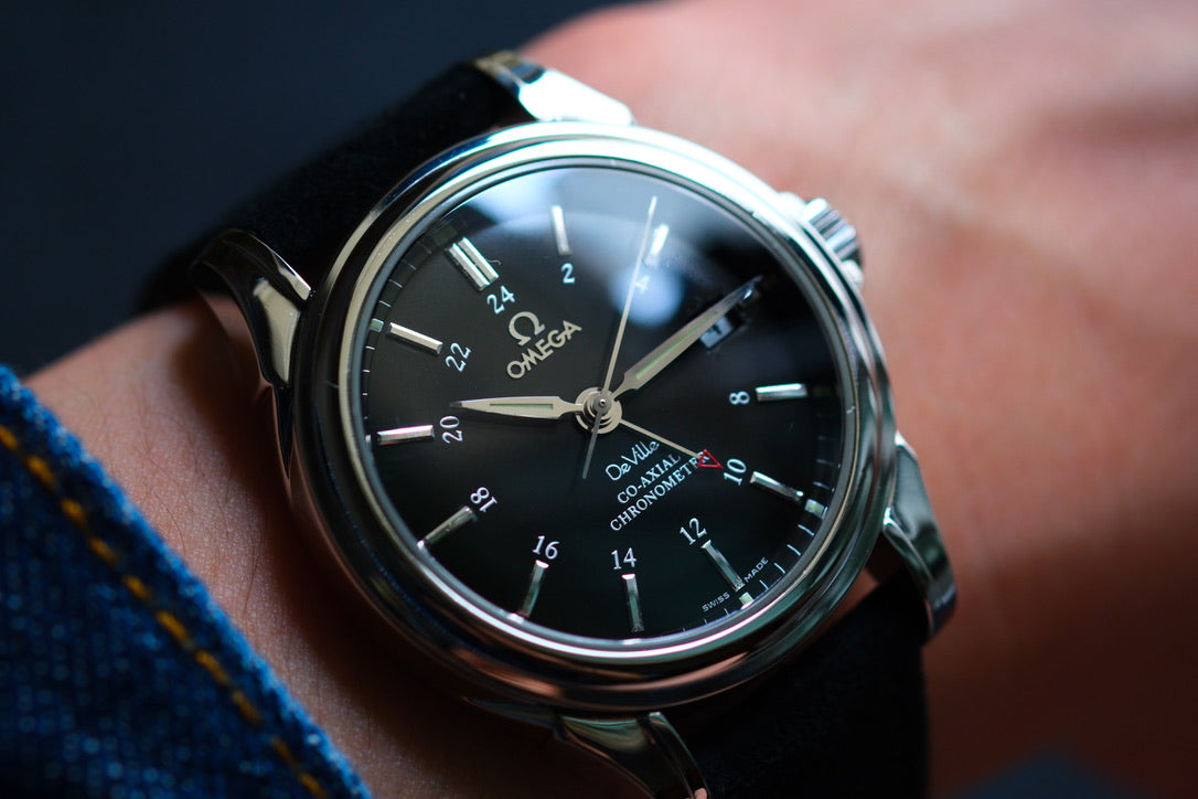 Omega Deville Co-Axial GMT 4833.51.31 ChronoMetter Good Condition Serviced