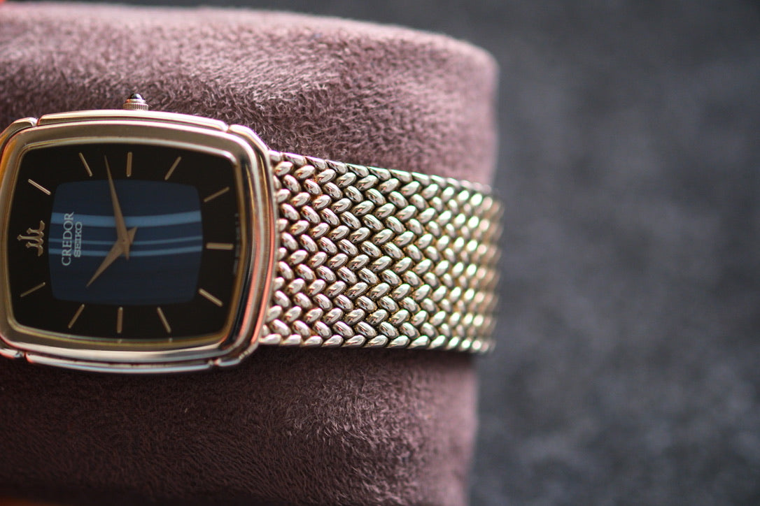 Credor 5A74-3D30 Blue Agate Dial Onyx Stone | Good Condition | Credor Box