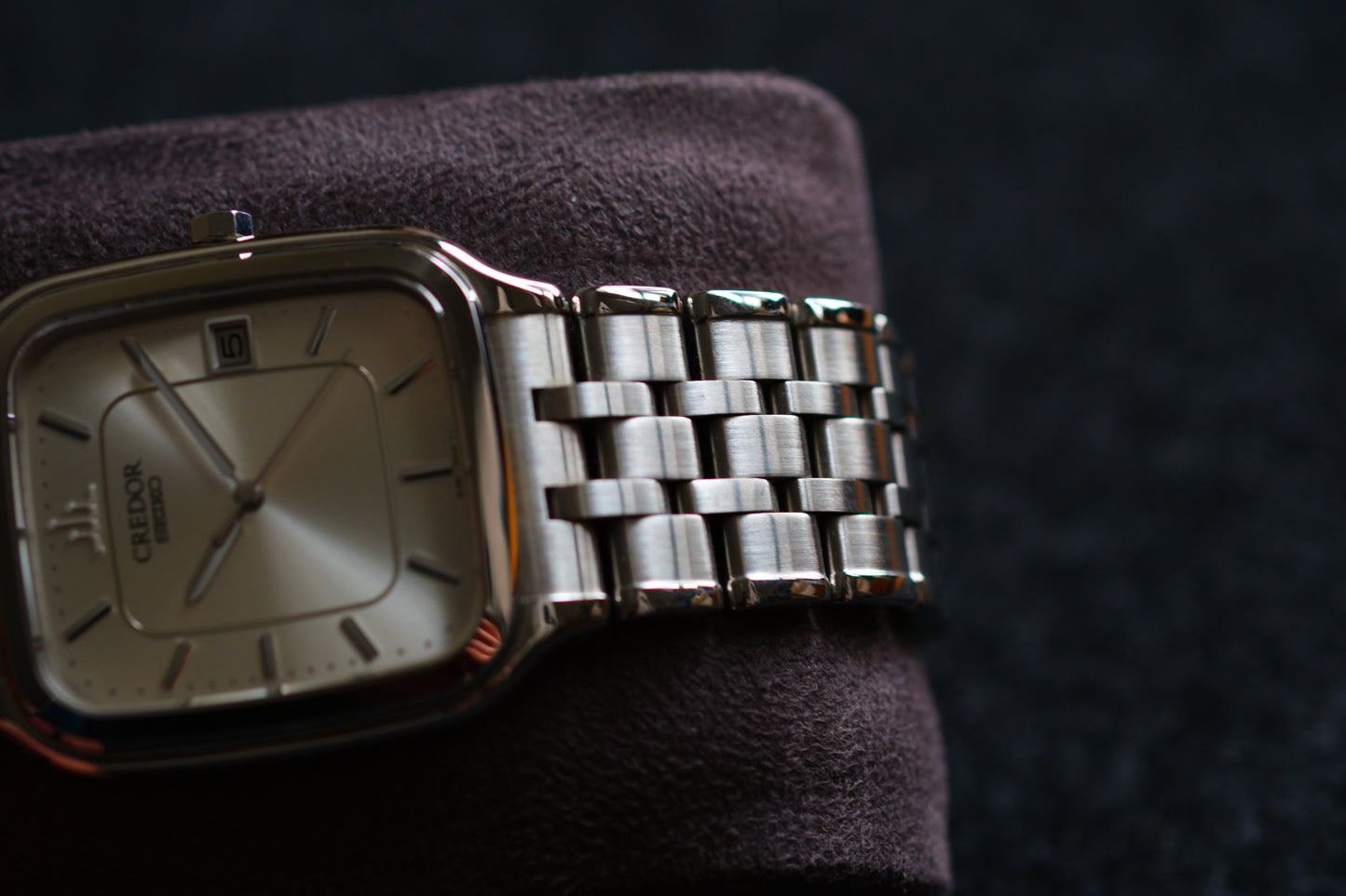Credor Seiko Tank Champange Dial GCAX023 8j82-5A10 Quart SS