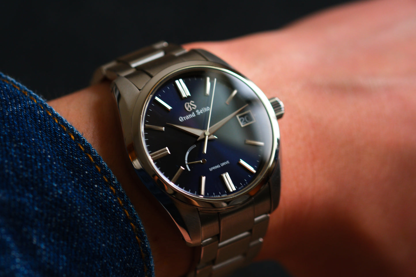 Grand Seiko SBGA439 Heritage 9R65 Spring Drive Midnight Blue Excellent Condition