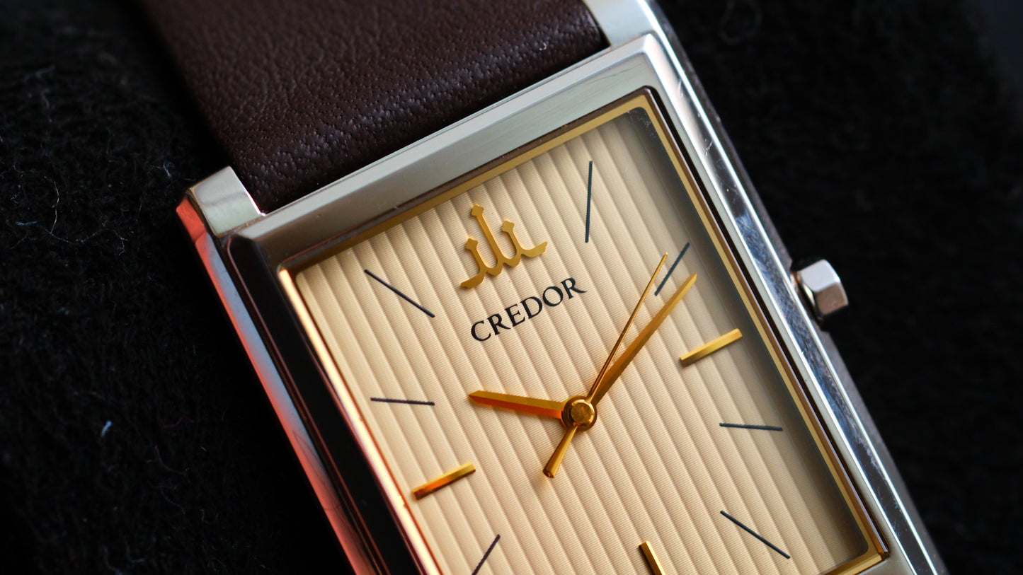 Credor Tank Signo GCAR049 8j81-0AK0 Quart Fabric-textured dial