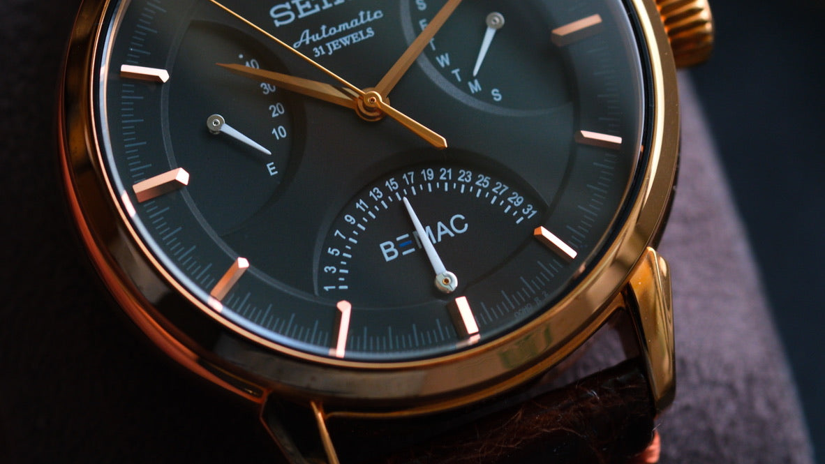 Seiko BEMAC Anniversary SZSD001 6R24-00D0 Double Retrograde Rose Gold Unused Like New Condition