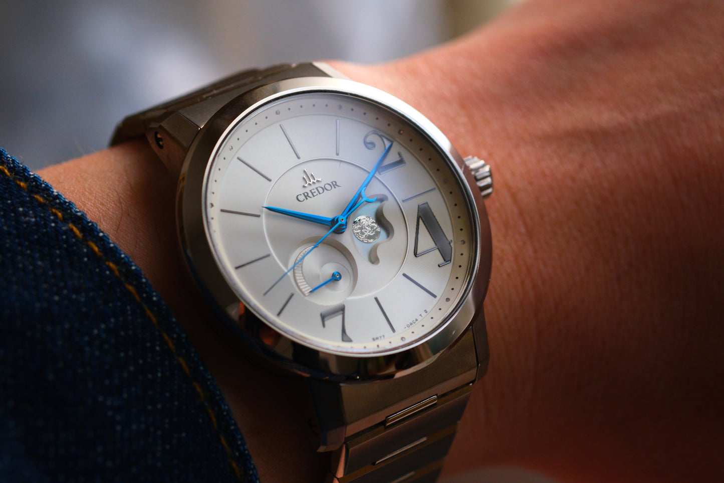 Credor Node GCLL995 5R77-0AB0 Spring Drive Moonphase White Dial