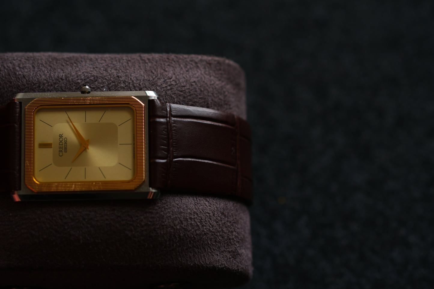 Credor Tank Men 6730-5090 14K Bezel SHA MIDDLE Vintage style