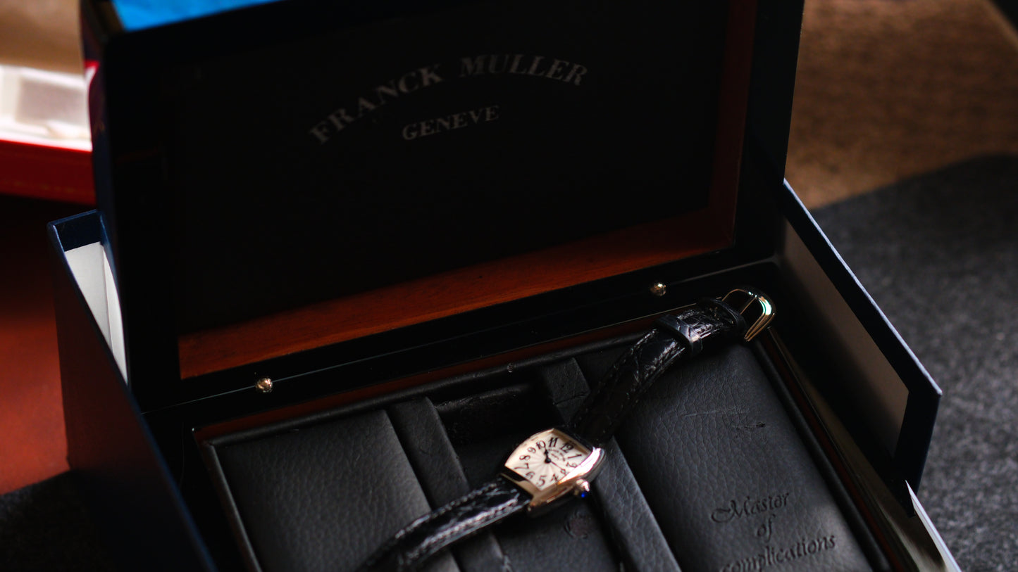 Franck Muller Geneve 2502QZ Acier Lady Watch Silver Dial Full Box Good Condition