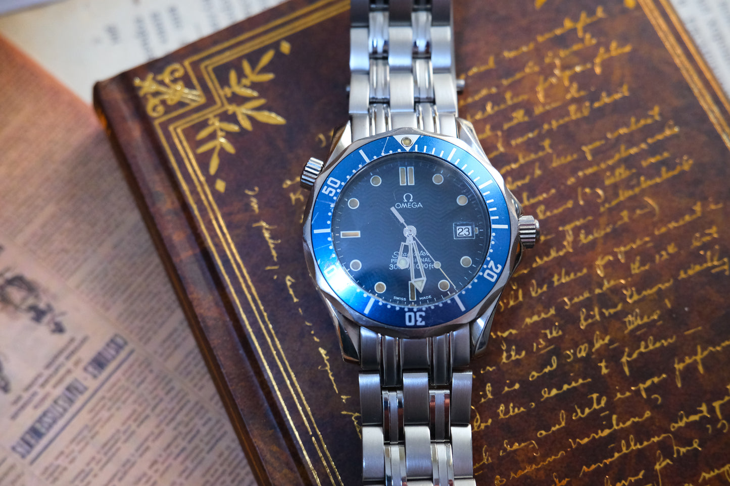 Omega Quart Seamaster 300 Blue Dial