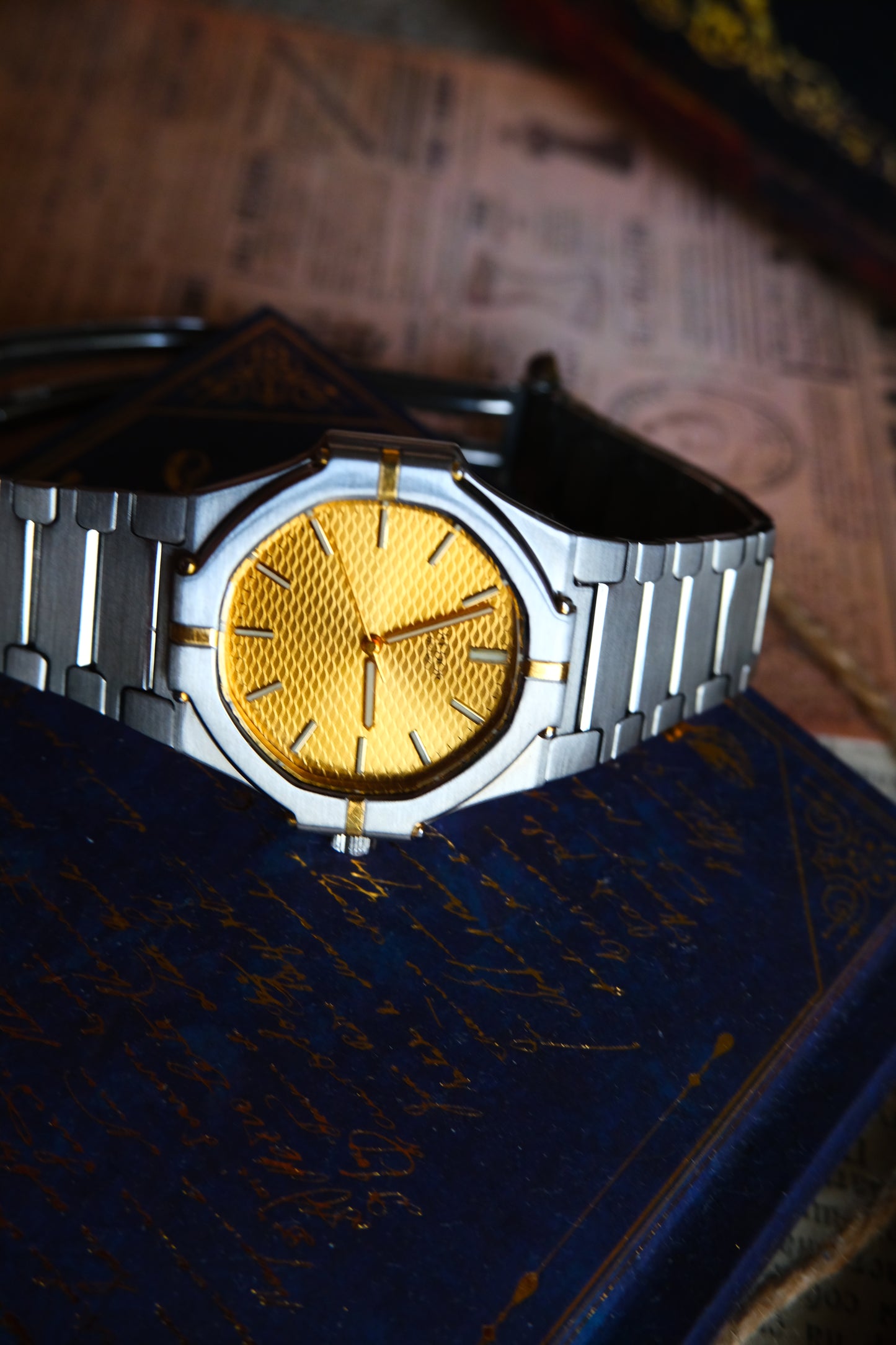 Credor Gerald Genta  KZT Twin Quart Yellow Dial