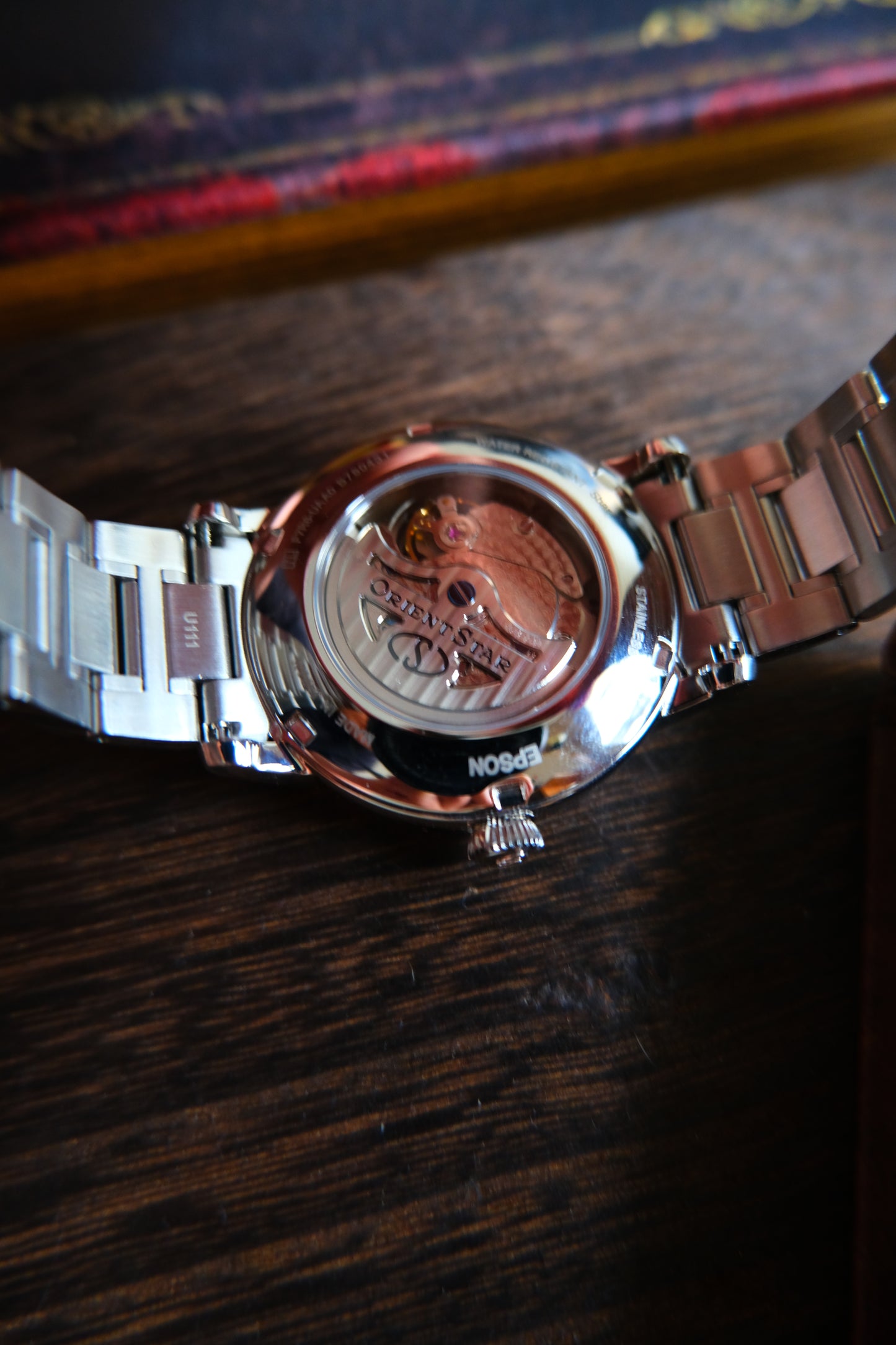 Orient Star Skeleton Open Heart Black Dial