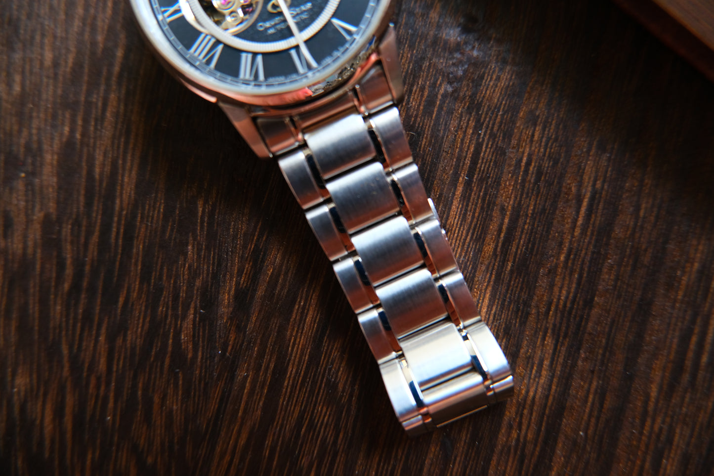 Orient Star Skeleton Open Heart Black Dial