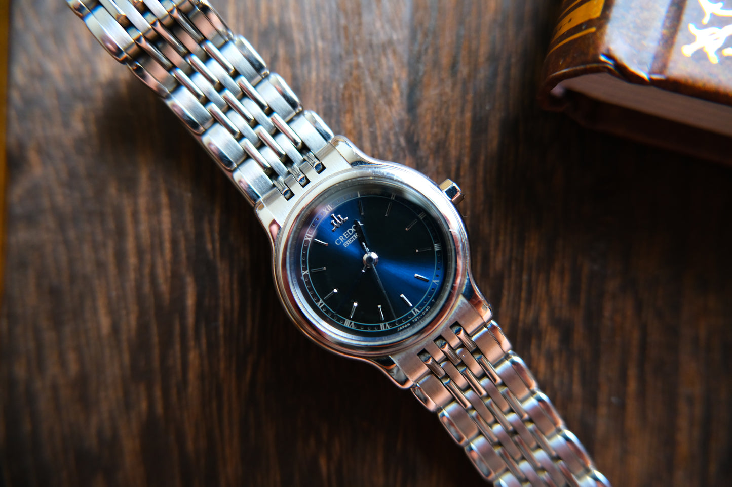 Seiko Credor Quart Lady 7371-0090 Blue Dial