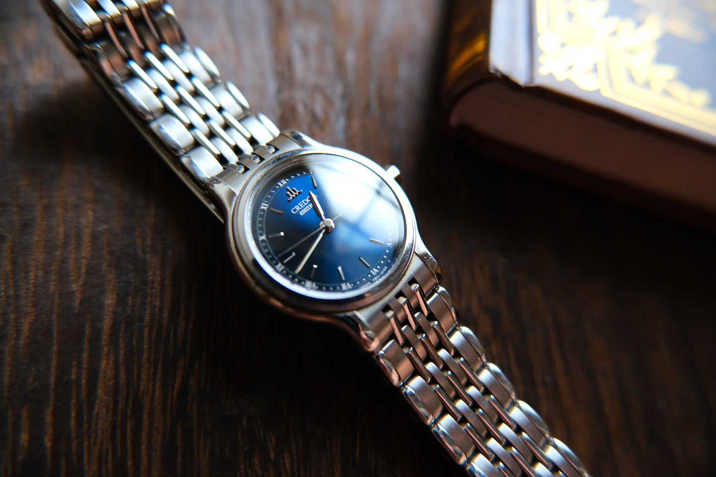 Seiko Credor Quart Lady 7371-0090 Blue Dial