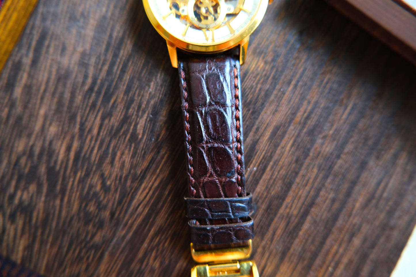 Orient Star Skeleton Hand Wounding Original Leather Strap 50H