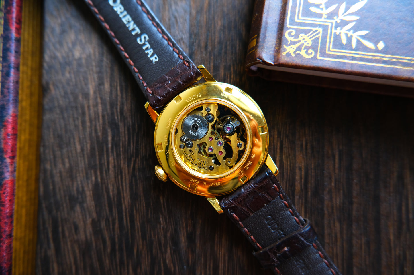 Orient Star Skeleton Hand Wounding Original Leather Strap 50H