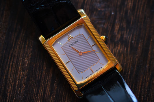 Credor Tank Lady 6730-5850 Quart 14K ST Steel back