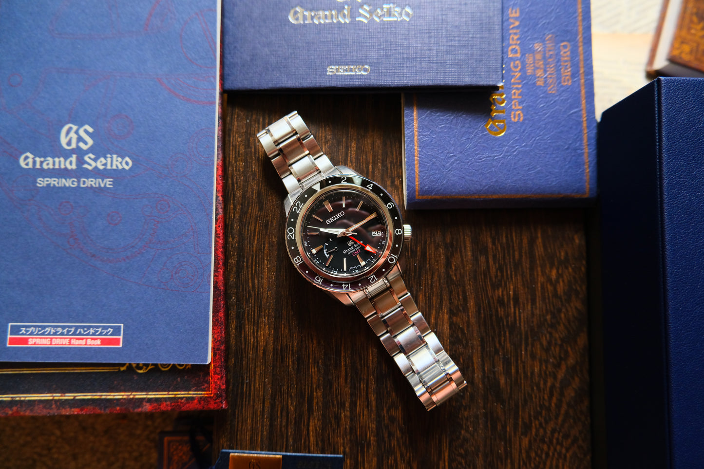 Grand Seiko Sport Spring Drive 9R66-0AA0 GMT SBGE001 JDM Black Dial Full Box