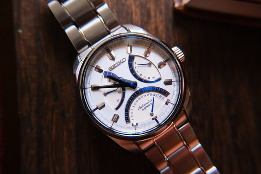 Seiko SARD001 6R24 Mechanical Retrograde White Blue Dial