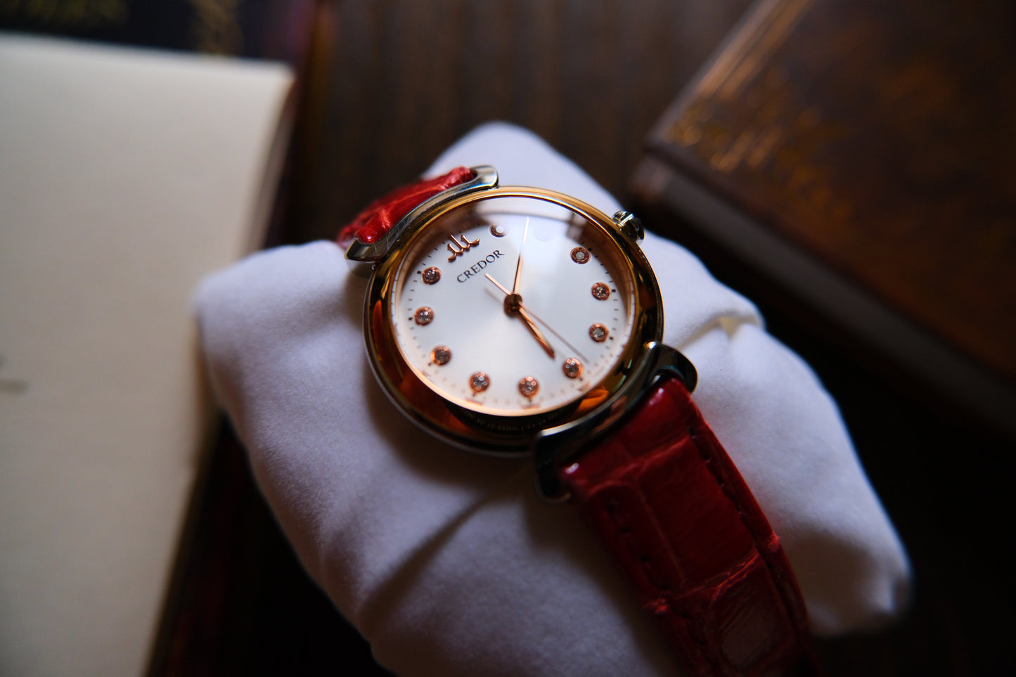 Credor GSAS936 Lady Quart 4j81-0AY0 18KPY 11P Diamond Full box