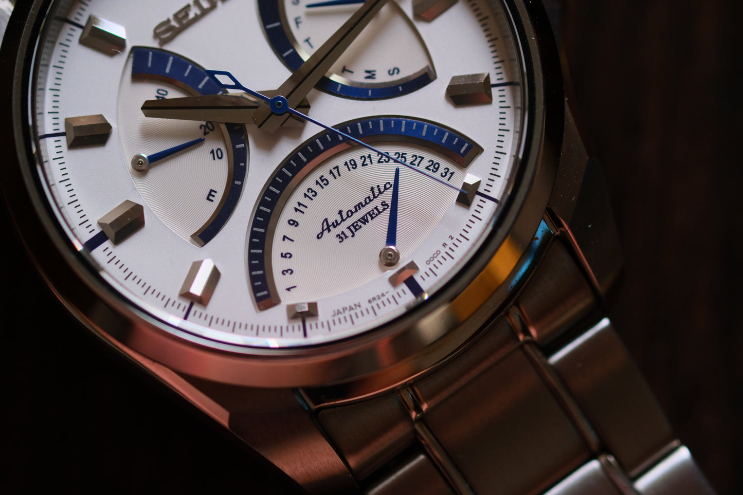 Seiko SARD001 6R24 Mechanical Retrograde White Blue Dial