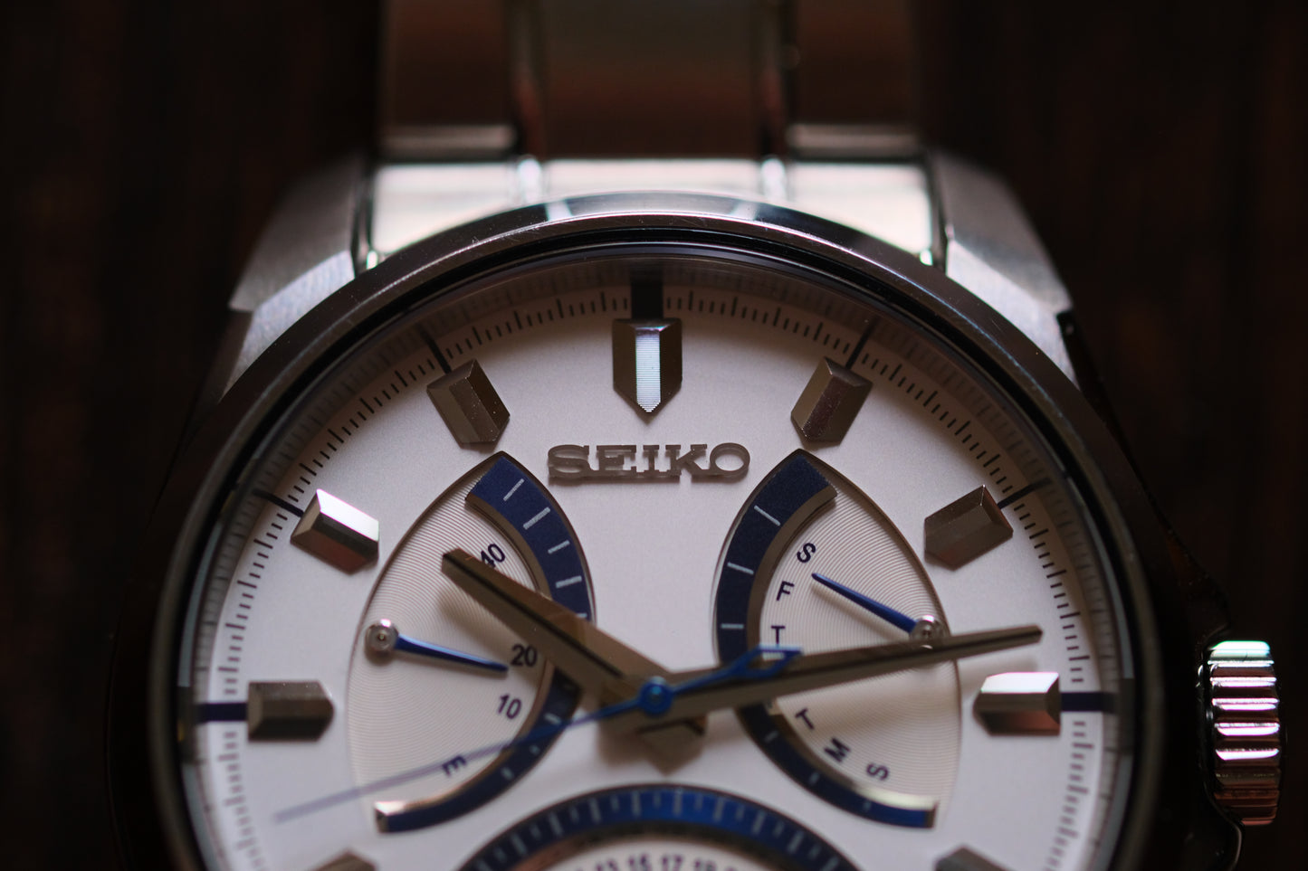 Seiko SARD001 6R24 Mechanical Retrograde White Blue Dial