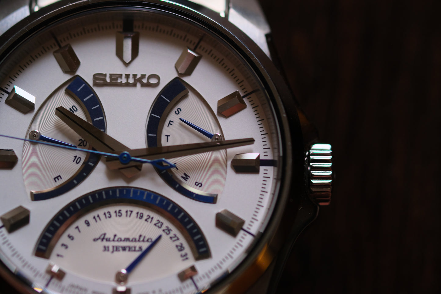 Seiko SARD001 6R24 Mechanical Retrograde White Blue Dial