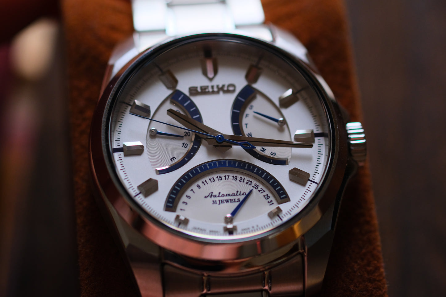 Seiko SARD001 6R24 Mechanical Retrograde White Blue Dial