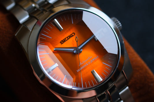 Seiko SARB005 6R15-00D0 Super Rare Orange Dial Sapphire Glass Cut