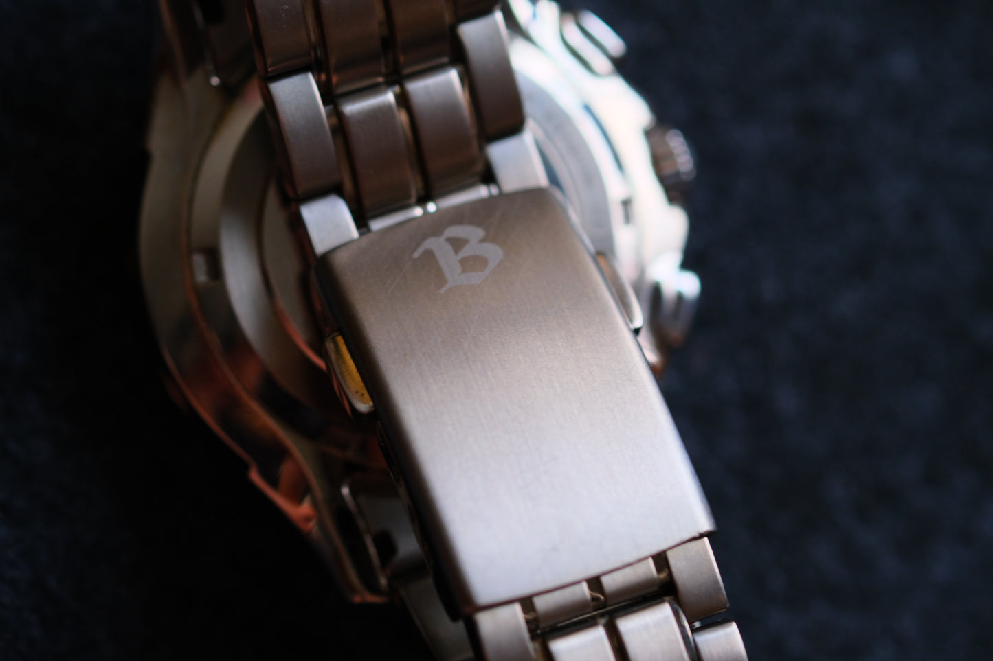 Seiko Bright SAGJ017 7J21-0AC0 Chrnograph Quart Salmon Guilloche