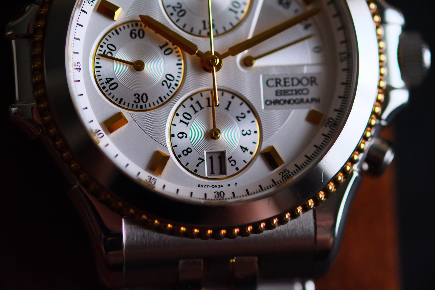 Credor Pacifique GCBK996 6S77-0A10 Chrnograph 18K Good Condition