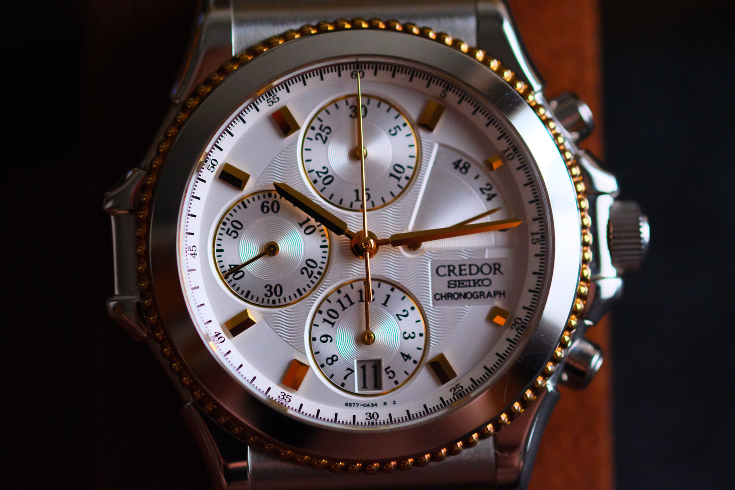 Credor Pacifique GCBK996 6S77-0A10 Chrnograph 18K Good Condition