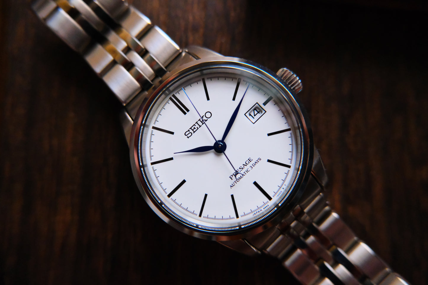 Seiko Pressage 6R55-00D0 SARX105 Enemel White Dial 3date reserve Date 2025/6/4