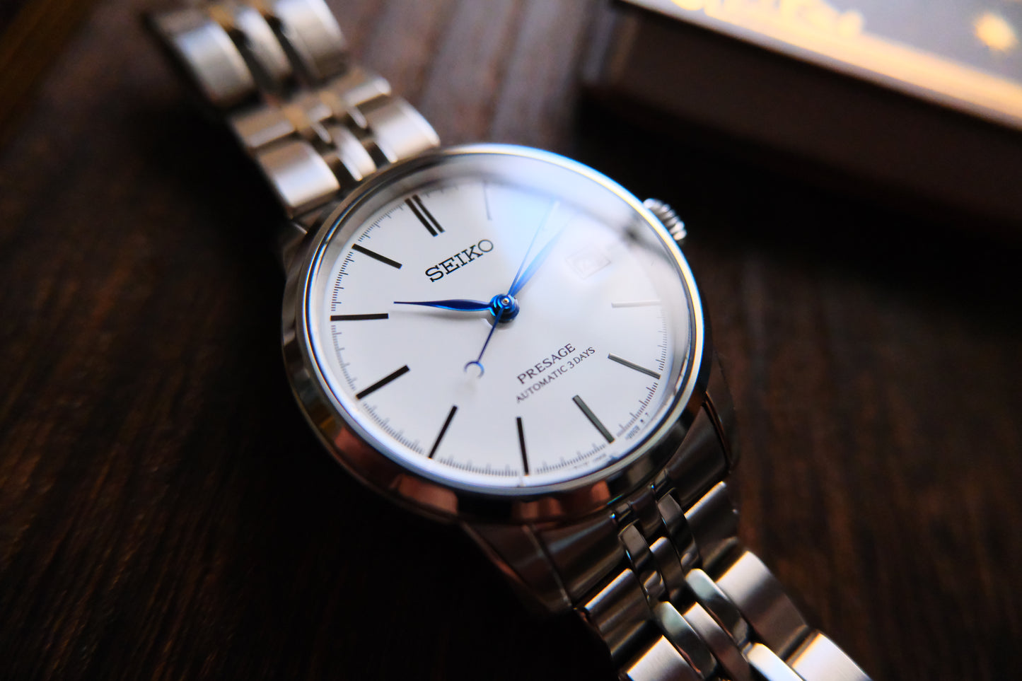 Seiko Pressage 6R55-00D0 SARX105 Enemel White Dial 3date reserve Date 2025/6/4