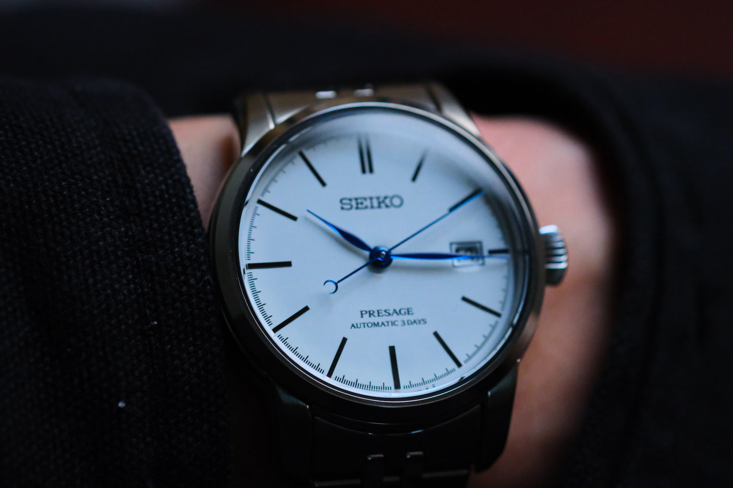 Seiko Pressage 6R55-00D0 SARX105 Enemel White Dial 3date reserve Date 2025/6/4