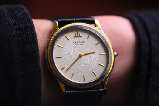 Seiko Credor 18k Bezel Quart 5A74-2000 SS/18KT