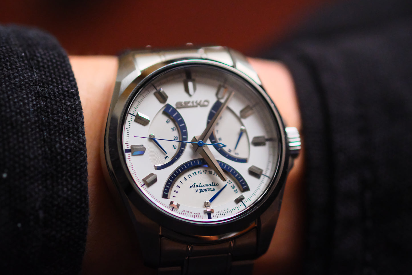 Seiko SARD001 6R24 Mechanical Retrograde White Blue Dial