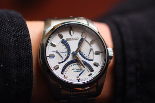 Seiko SARD001 6R24 Mechanical Retrograde White Blue Dial