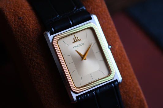 Credor 2F70-5310 Tank 14K Bezel  Nickel ALLOY MIDDLE Quart Good Condition