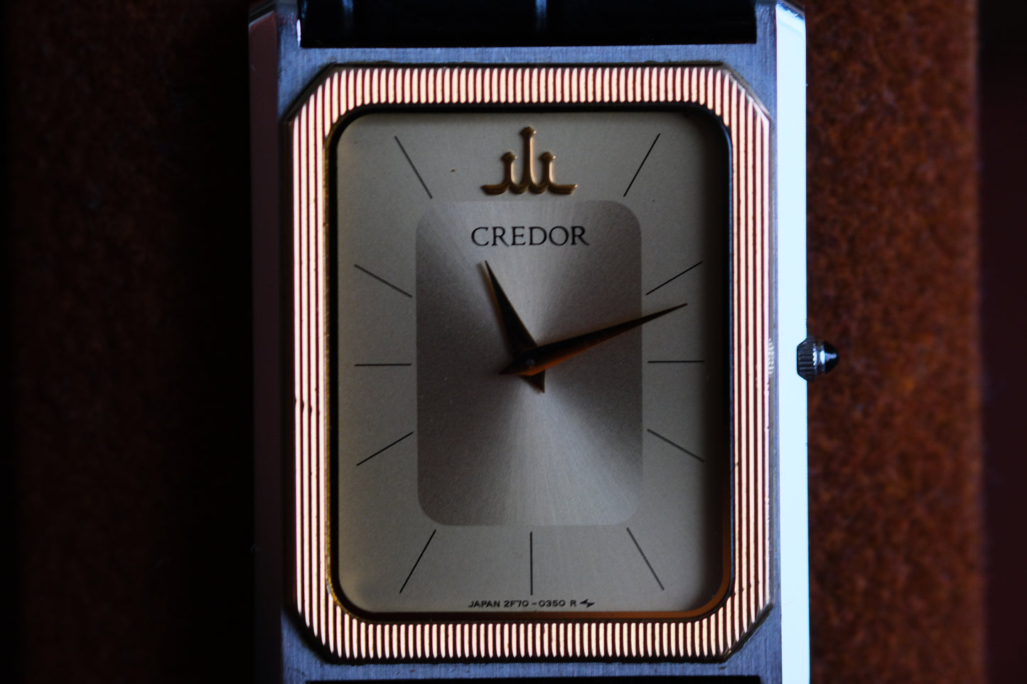 Credor 2F70-5310 Tank 14K Bezel  Nickel ALLOY MIDDLE Quart Good Condition