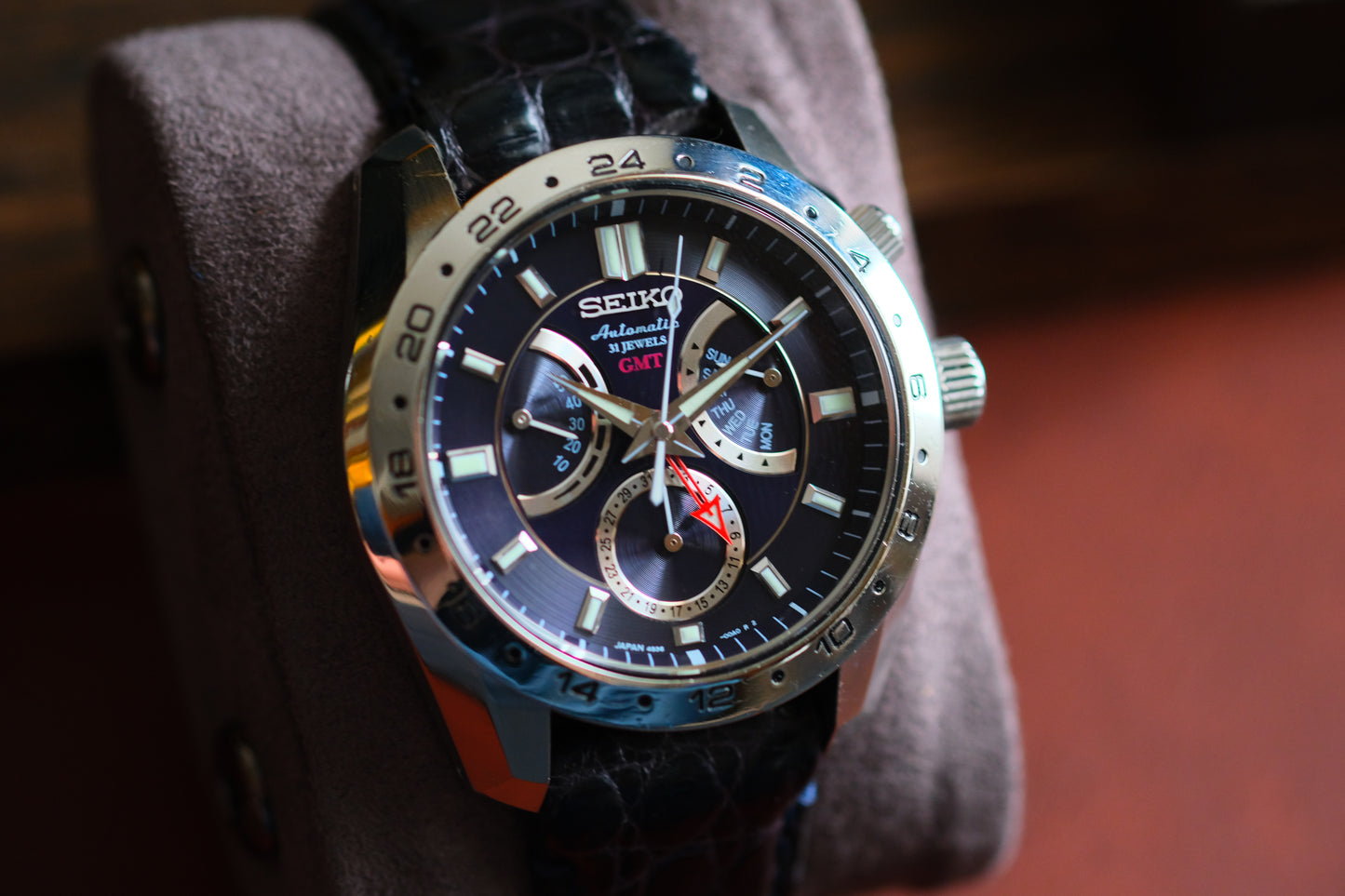 Seiko SARN003 4s36-00A0 Automatic GMT Retrograde