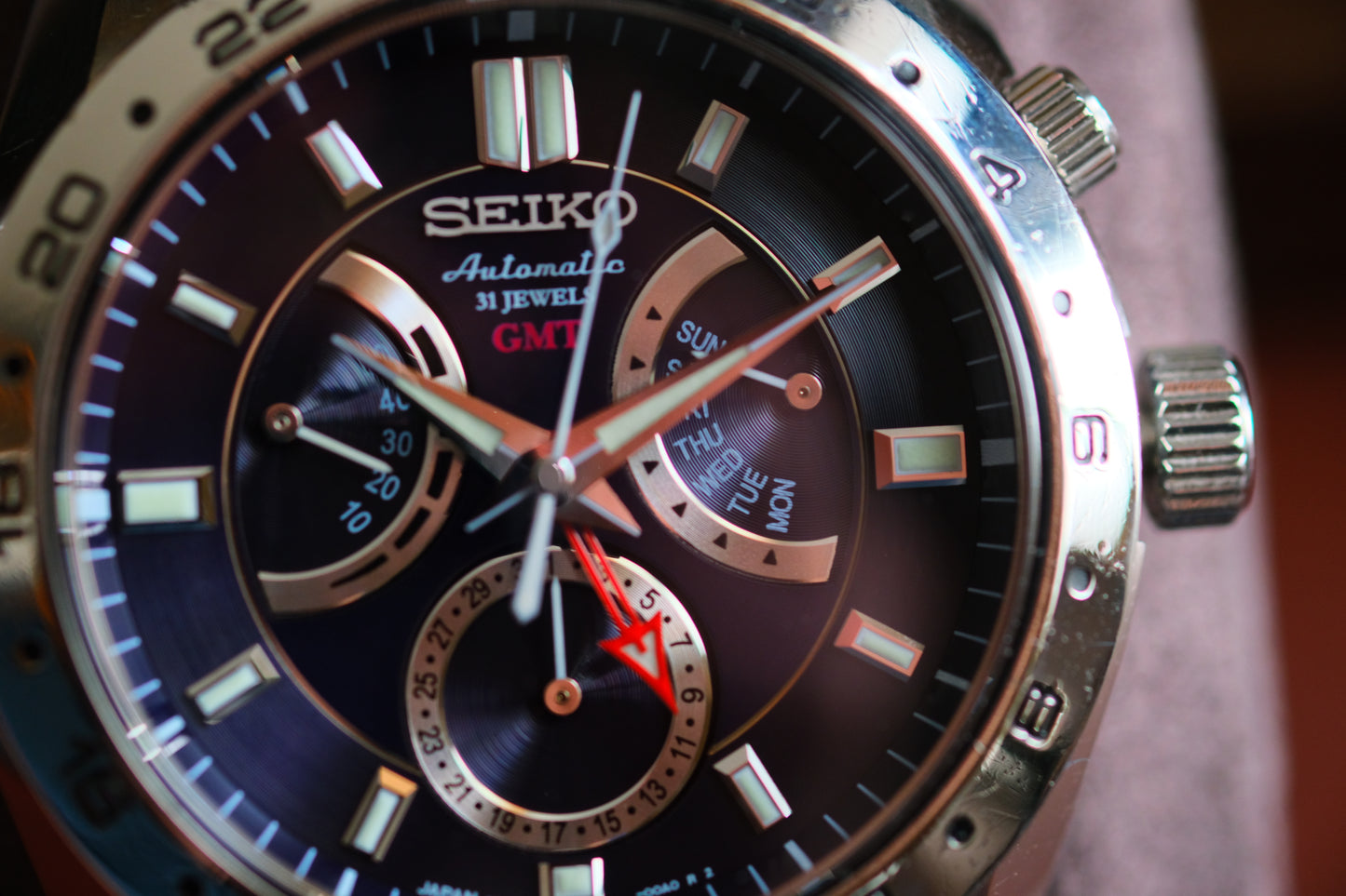 Seiko SARN003 4s36-00A0 Automatic GMT Retrograde